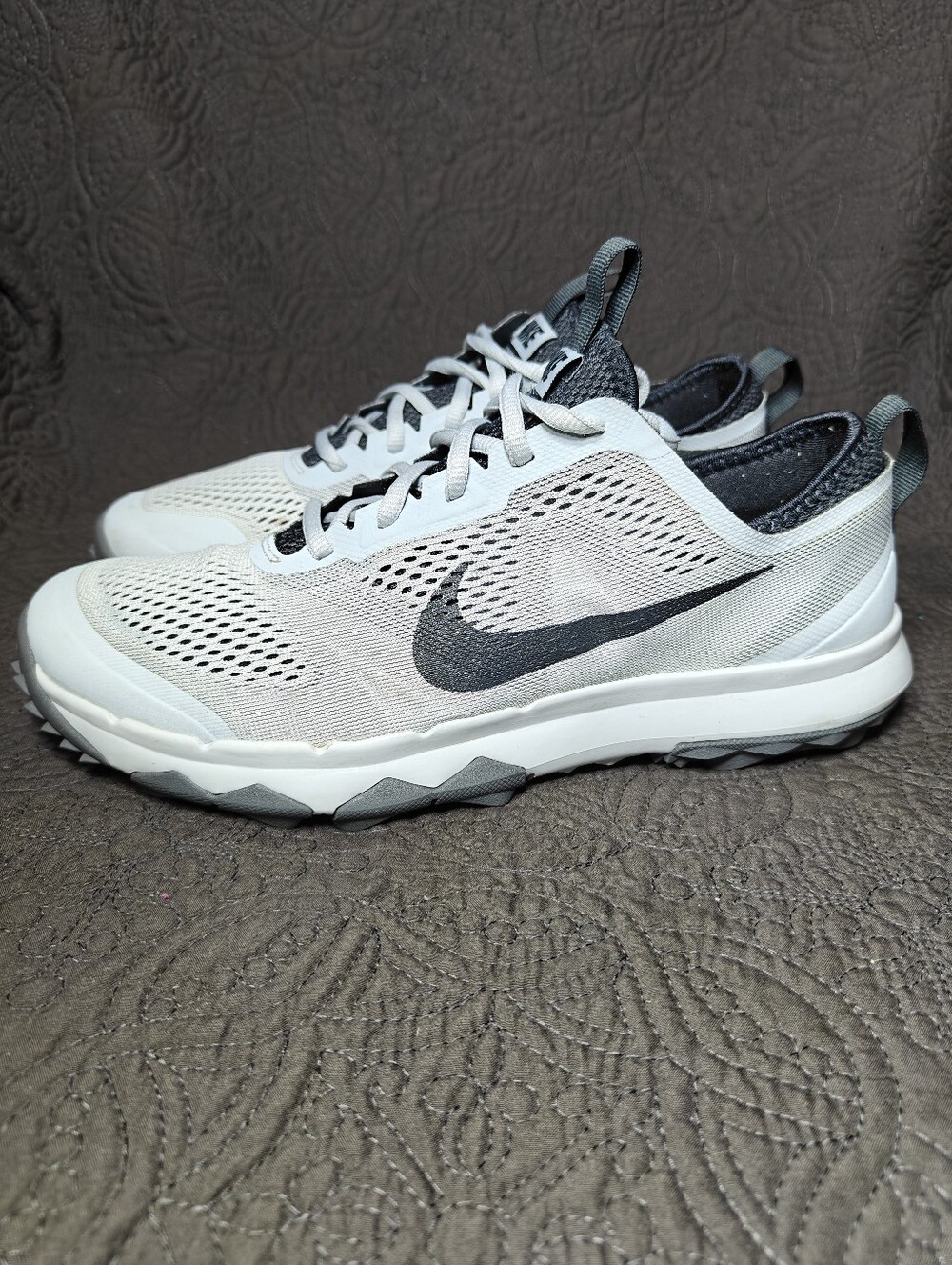 Nike FI Bermuda Golf Shoes Platinum Anthracite Mesh Men's Sneakers Size 8.5